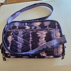 Lug Scoop Shibori Purple Crossbody Bag EUC
